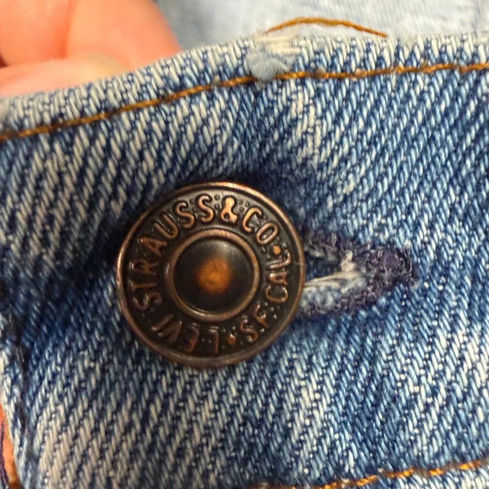 Levis Orange Tab Jeans Mens 33x26.5 Light Blue Vintage Straight Leg Distressed